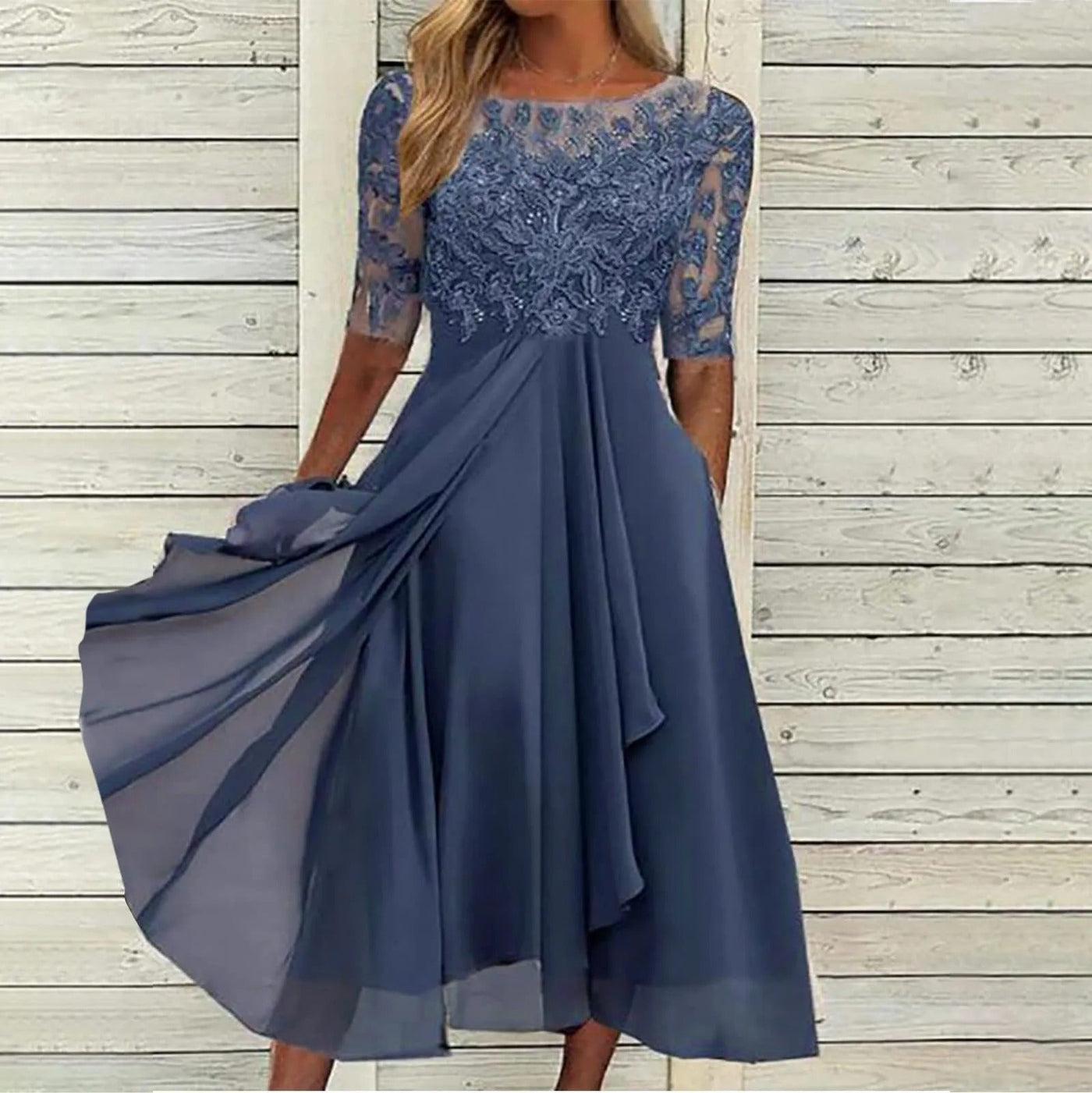 Taryn™ | Abito Midi in Pizzo Elegante