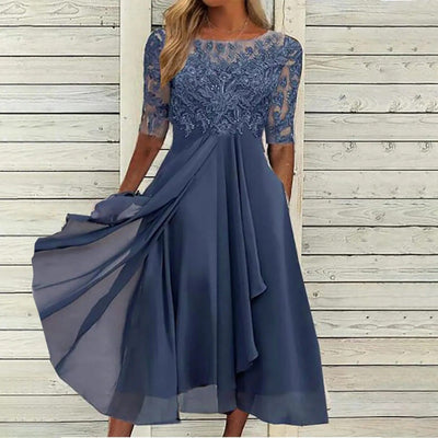 Taryn™ | Abito Midi in Pizzo Elegante