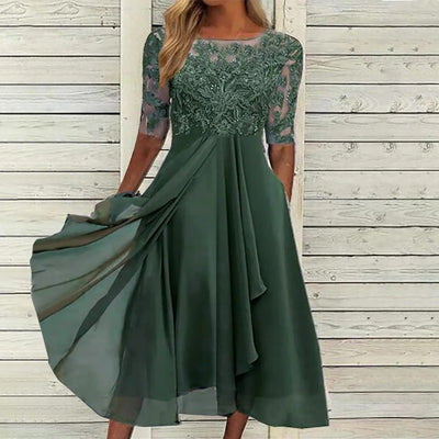 Taryn™ | Abito Midi in Pizzo Elegante