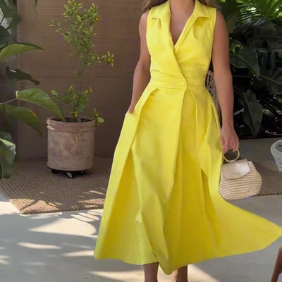 Francesca™ | Abito Midi con Scollatura a V