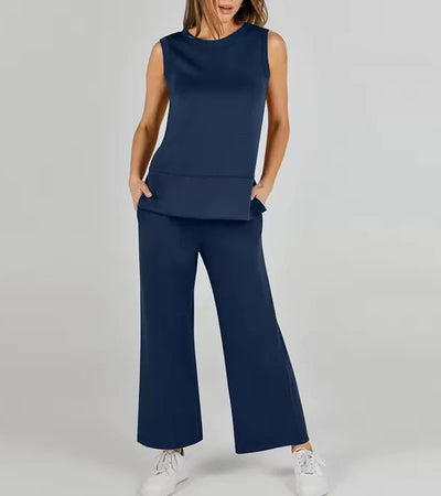 Luna | Completo due pezzi casual senza maniche con scollo rotondo