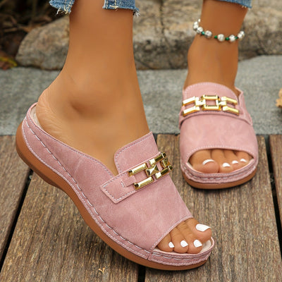 Romy™ | Sandali Slide Gold-Link