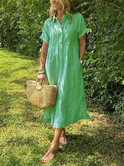 Angela™ | Abito Camicia a Righe