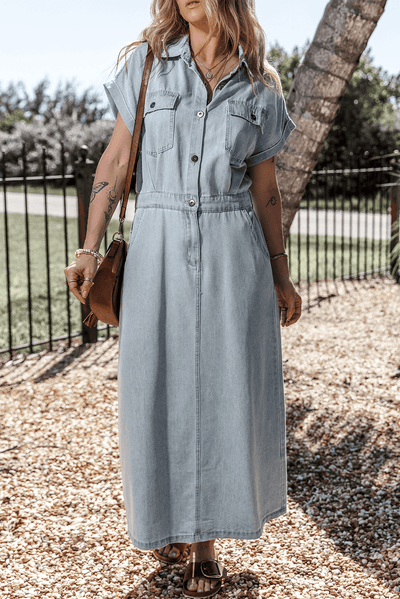 Vittoria™ | Abito in Denim con Maniche Pipistrello