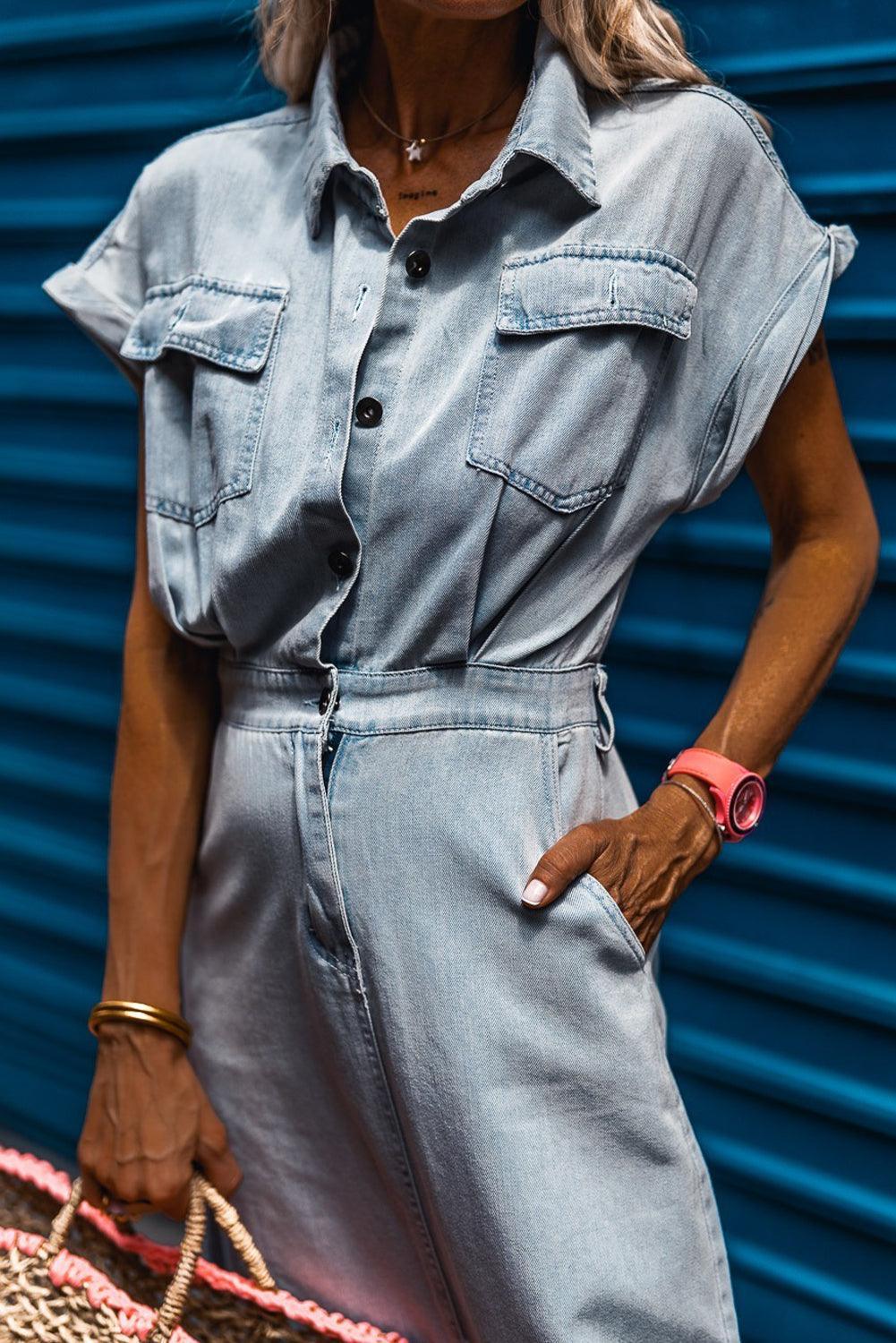 Vittoria™ | Abito in Denim con Maniche Pipistrello