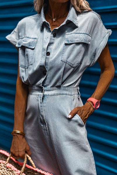 Vittoria™ | Abito in Denim con Maniche Pipistrello