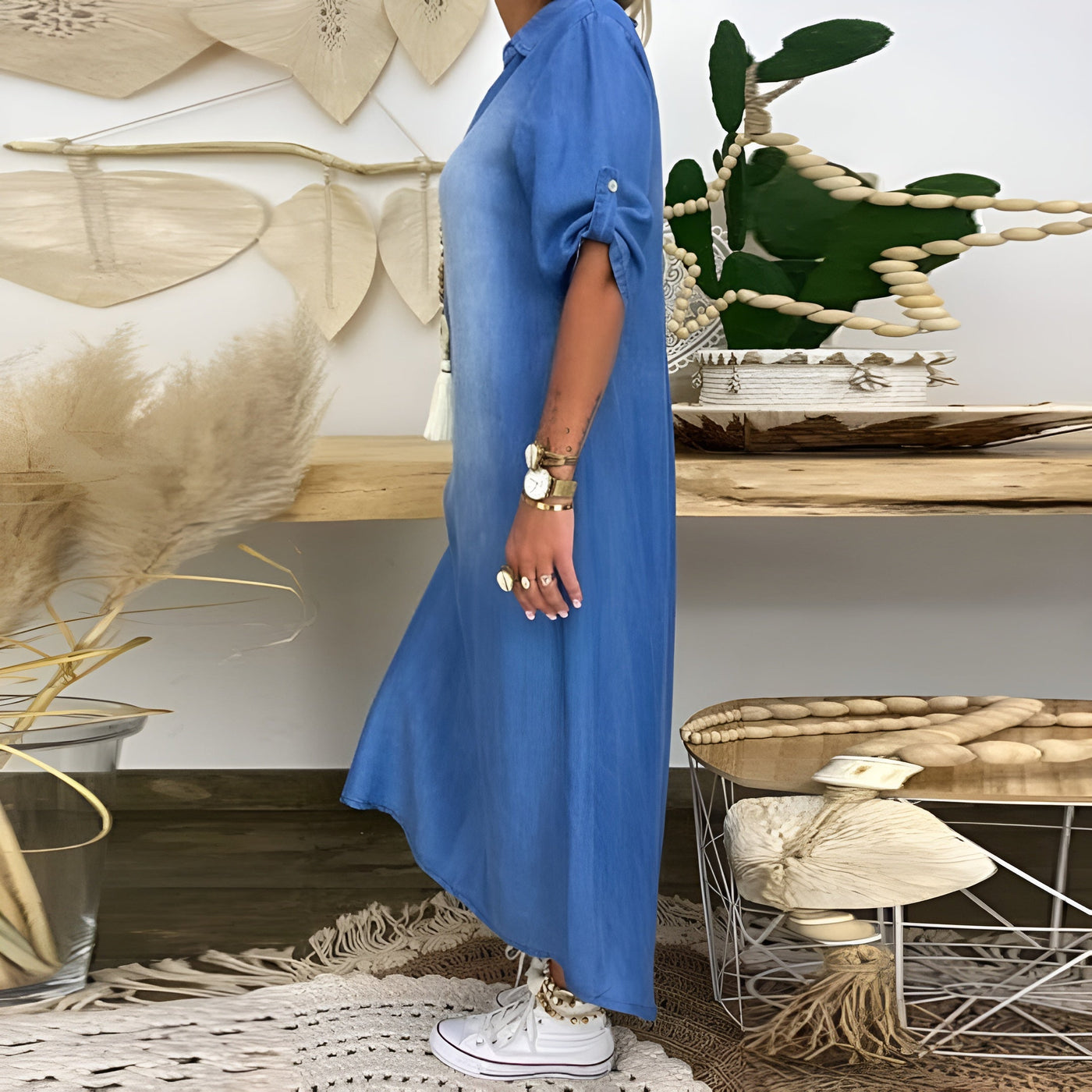 Francesca™ | Abito in denim con scollo a V