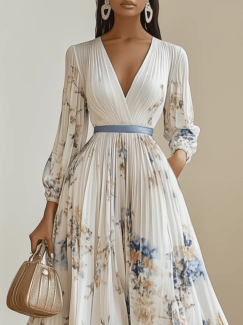 Aurora™ | Abito Maxi in Chiffon Bianco
