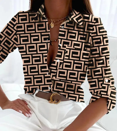 Lidia | Blusa Elegante con Stampa Artistica