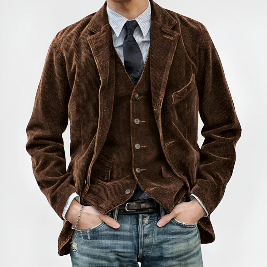 Blazer retrò in velluto a coste