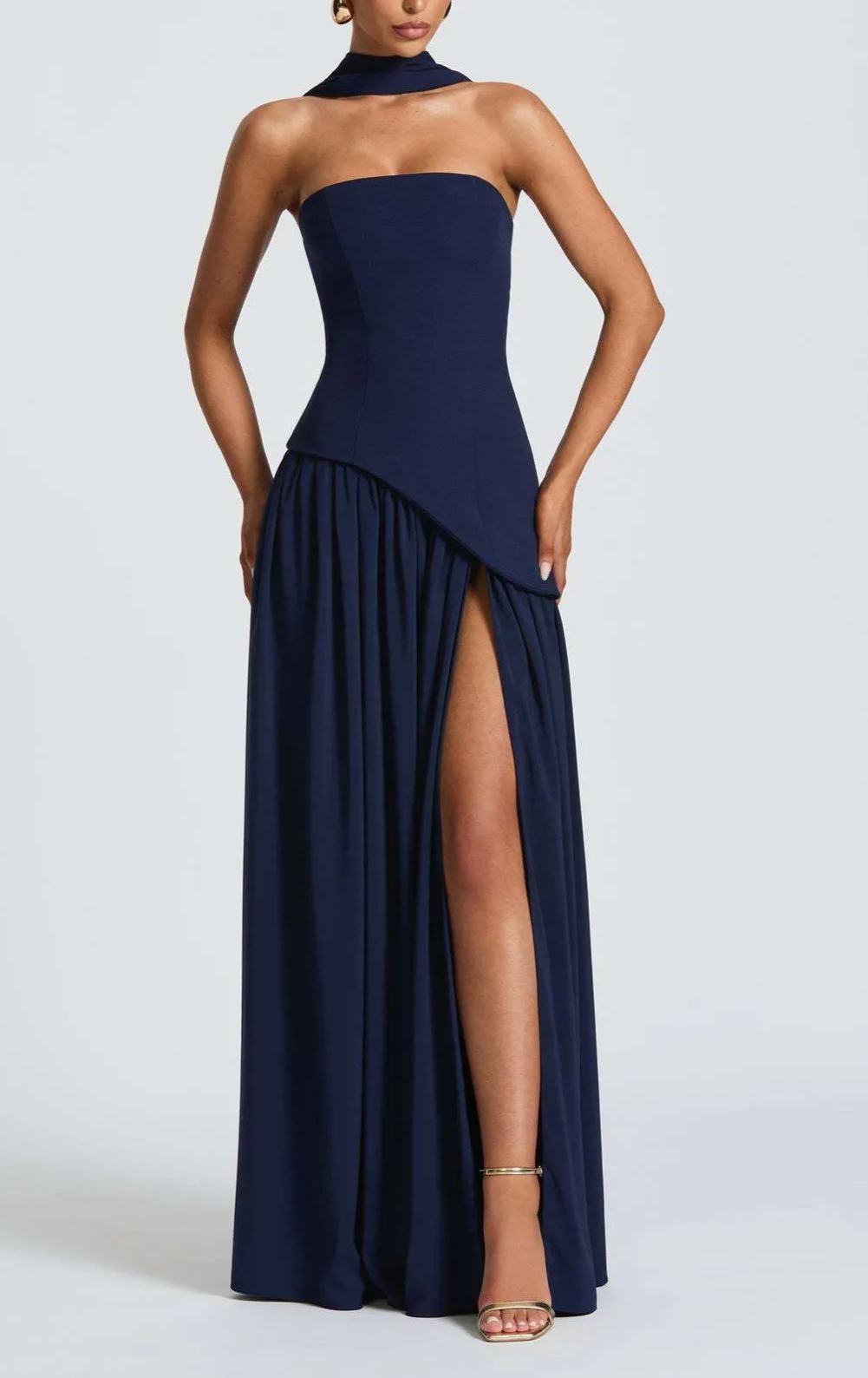 Clara™ | Abito Maxi con Spacco e Nastro