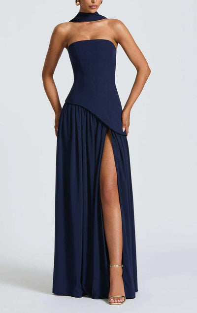 Clara™ | Abito Maxi con Spacco e Nastro