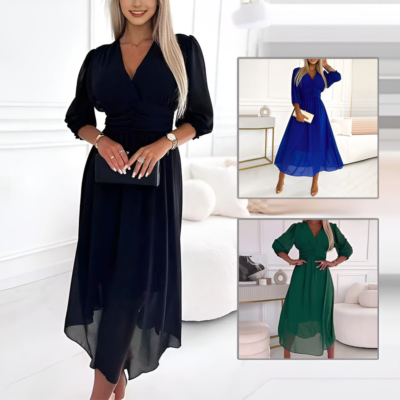 Chiara™ | Abito Estivo in Chiffon di Seta