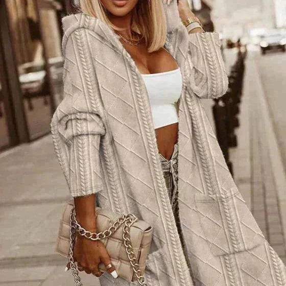 Karolina™ | Cardigan Lungo con Cappuccio