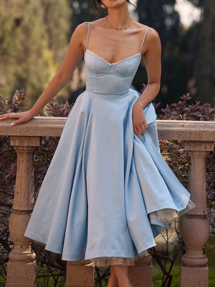 Celeste™ | Abito Midi in Tulle Blu