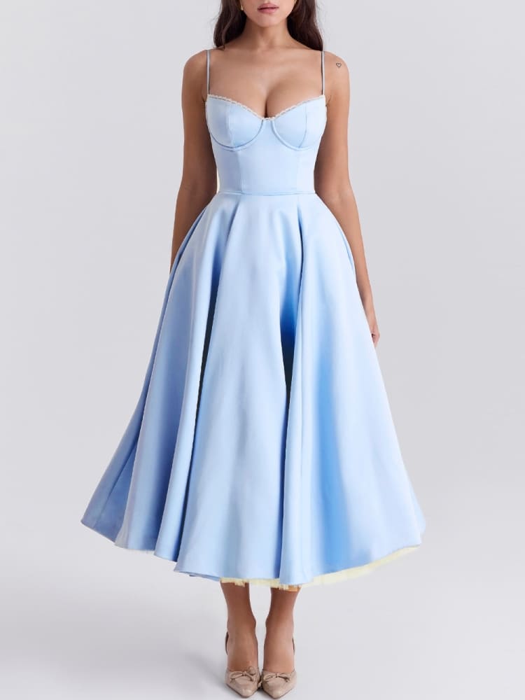 Celeste™ | Abito Midi in Tulle Blu