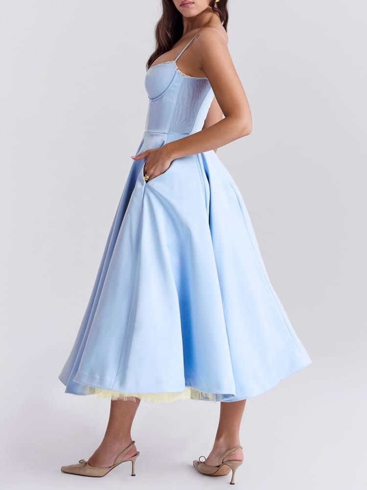 Celeste™ | Abito Midi in Tulle Blu