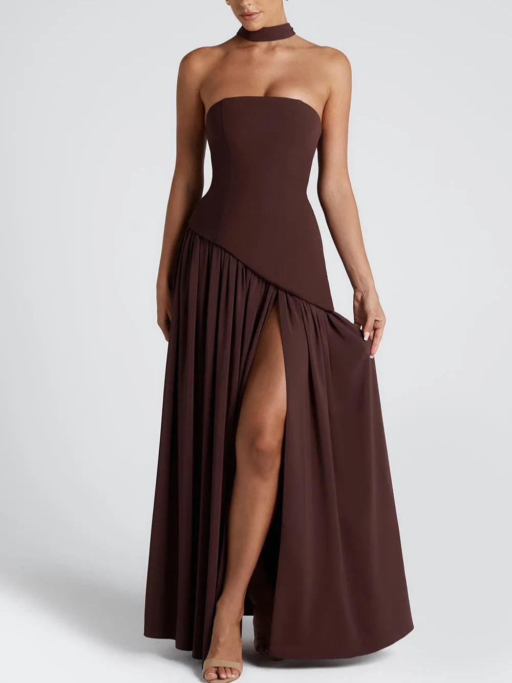 Clara™ | Abito Maxi con Spacco e Nastro