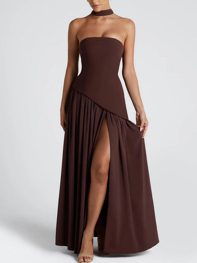 Clara™ | Abito Maxi con Spacco e Nastro