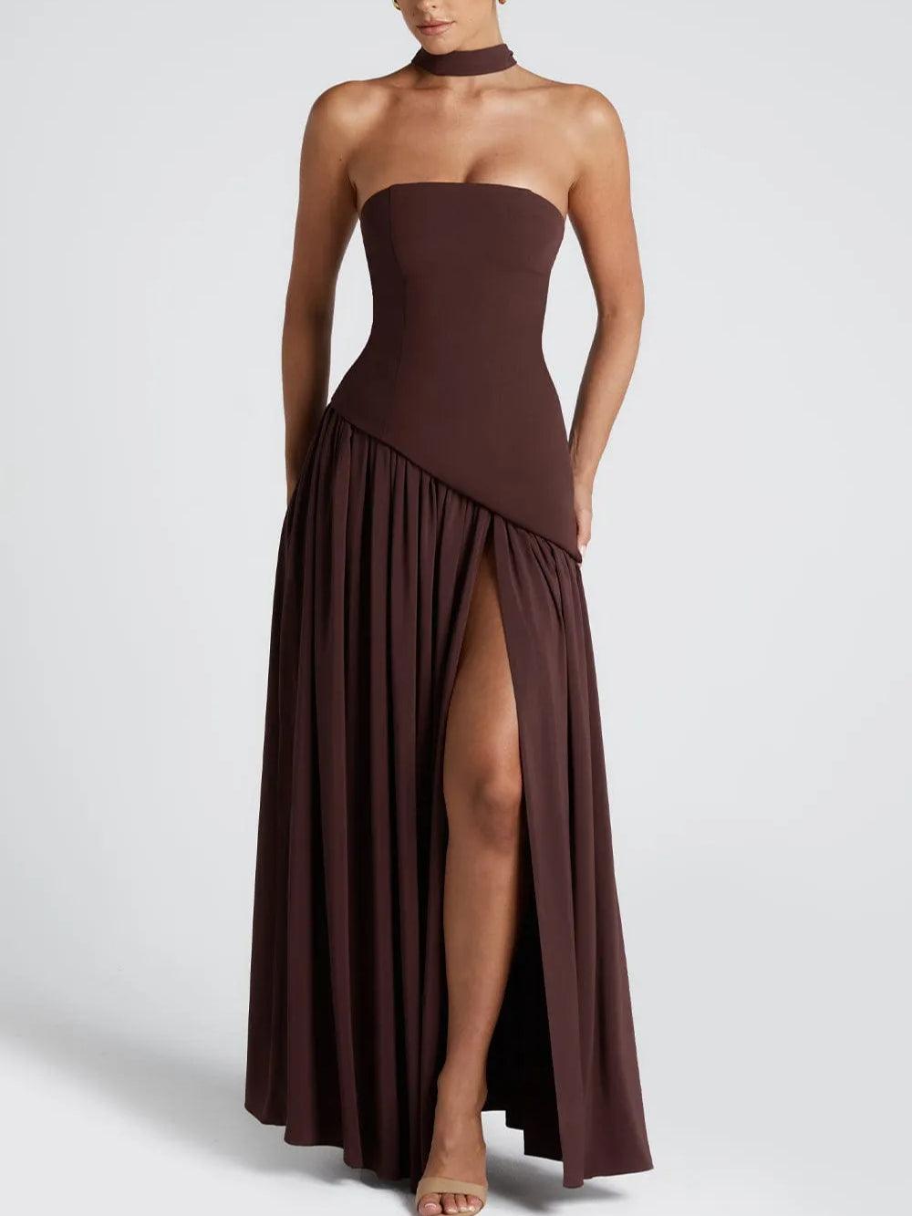 Clara™ | Abito Maxi con Spacco e Nastro