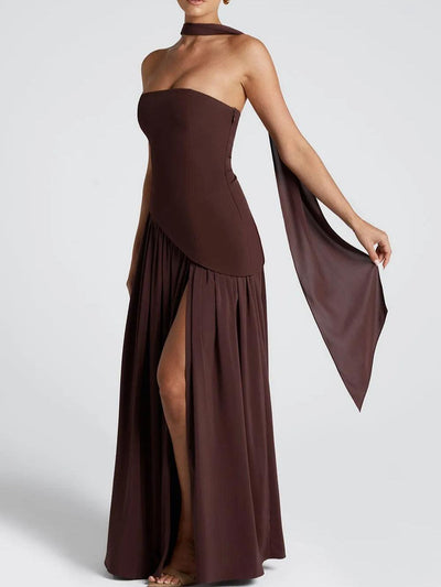 Clara™ | Abito Maxi con Spacco e Nastro