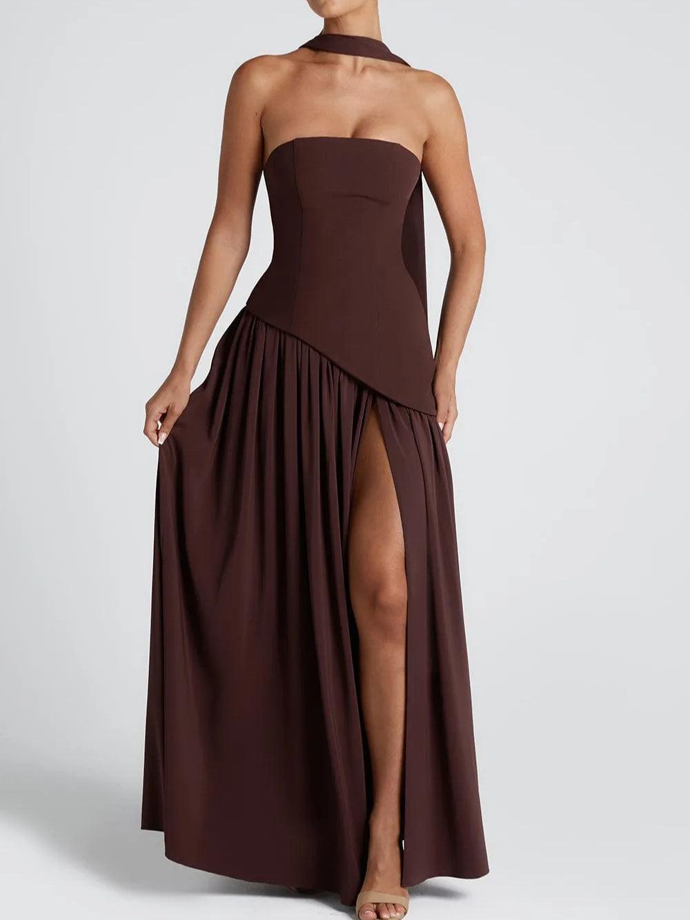 Clara™ | Abito Maxi con Spacco e Nastro