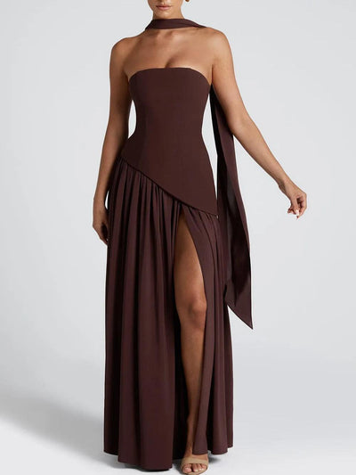 Clara™ | Abito Maxi con Spacco e Nastro