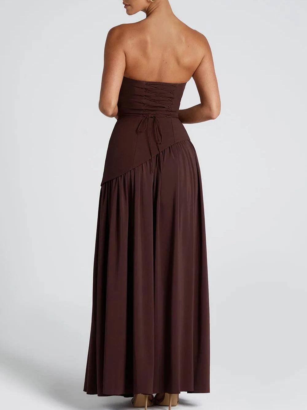 Clara™ | Abito Maxi con Spacco e Nastro