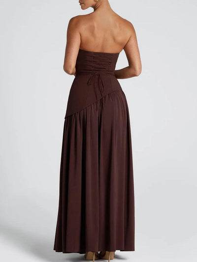 Clara™ | Abito Maxi con Spacco e Nastro