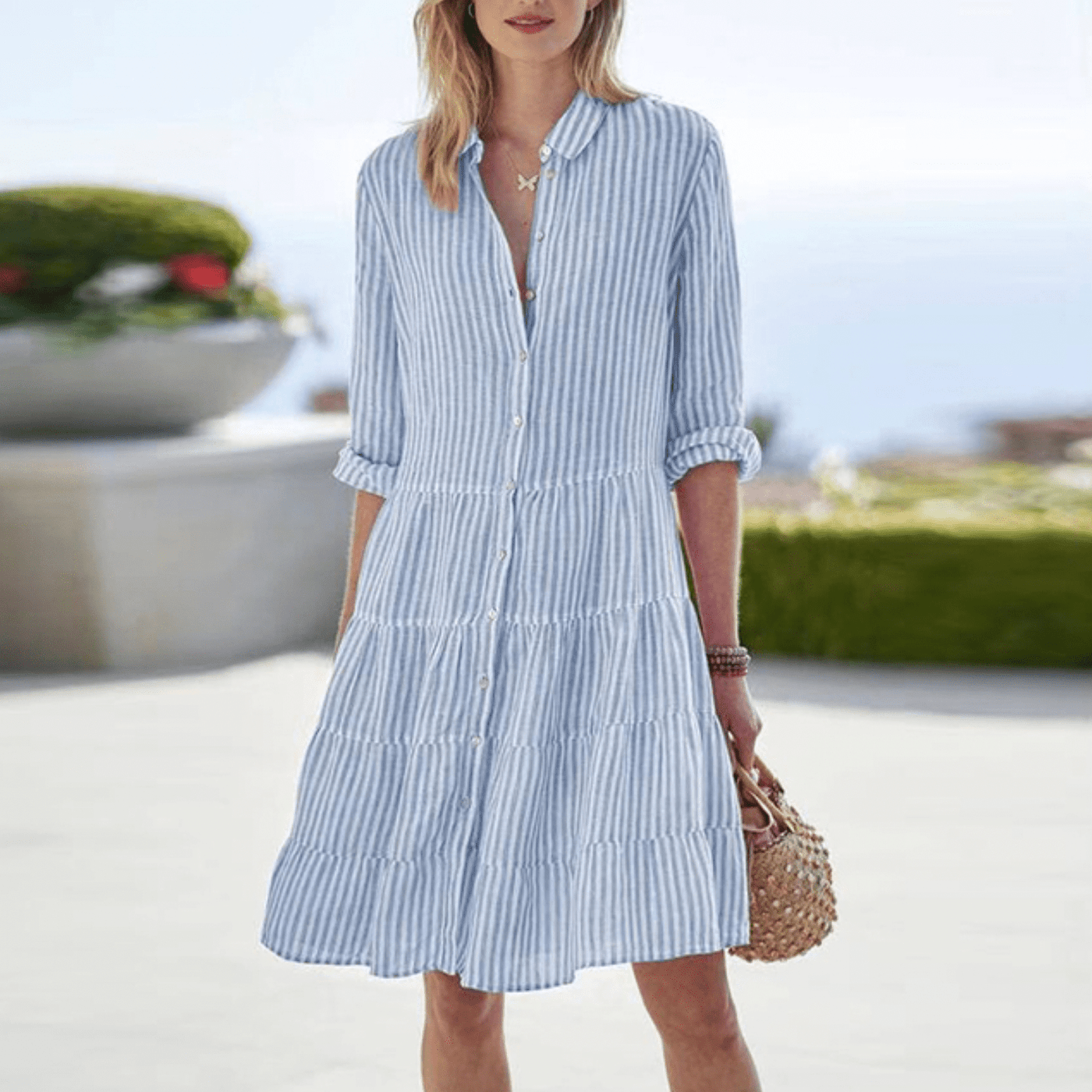 Linea™ | Abito a Righe Leggero