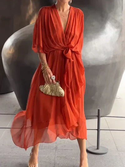 Monica™ | Abito in Chiffon di Seta