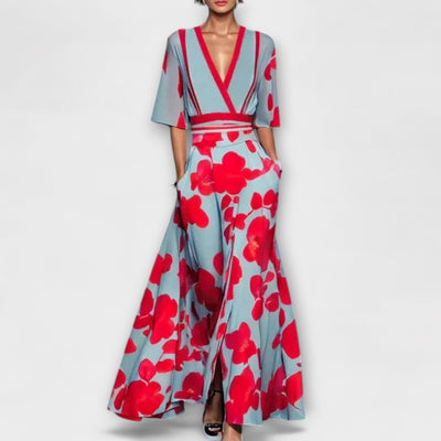 Flavia™ | Elegante Vestito da Donna con Design a Maniche