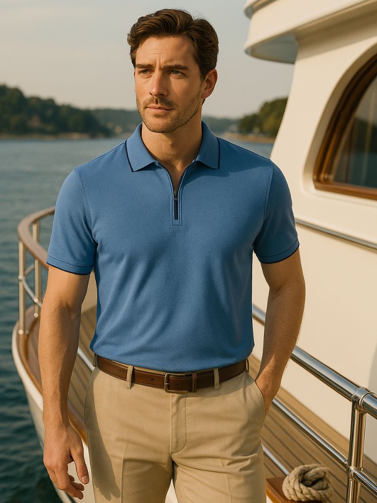 Rinaldi™ | Polo in Maglia con Zip a Quarto